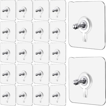 Wall Mount Screw Hooks for Kitchen Bathroom Bedroom Living Room 20 Pcs