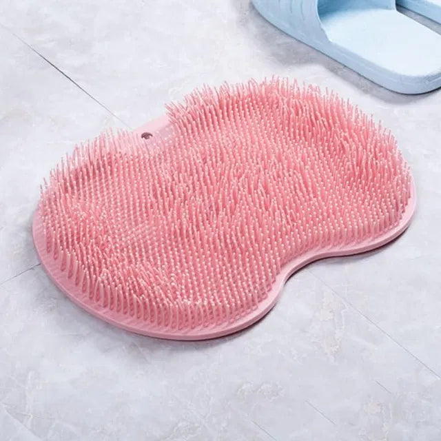 Foot Scrubber for Shower – Hands-Free Silicone Cleaner & Massager Mat | Exfoliating Bath Scrubber for Care, Pain Relief, Circulation, Spa & Pedicure | Shower & Bath Cleaning Mat